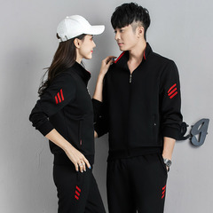 New Style Couple Sports Set Spring and Autumn Outdoor Running Sportswear Sweatshirt Two-Piece Set with Printing, Direct Manufacturer Sales