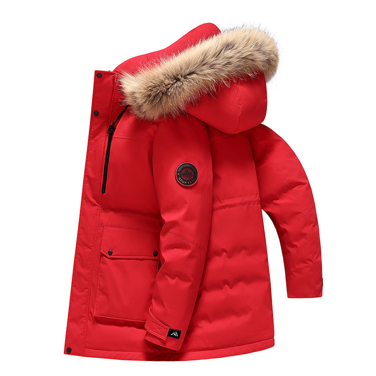 Tomira Cute Goose down Jacket for Men with Large Raccoon Fur Collar, Couple's Matching Winter Outdoor Goose down Coat