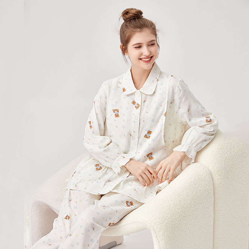 Pajamas Made of Pure Cotton Yarn, Class a Maternity Pajamas, Postpartum Clothing, Breastfeeding Clothes, Pregnancy Loungewear, Pure Cotton Set
