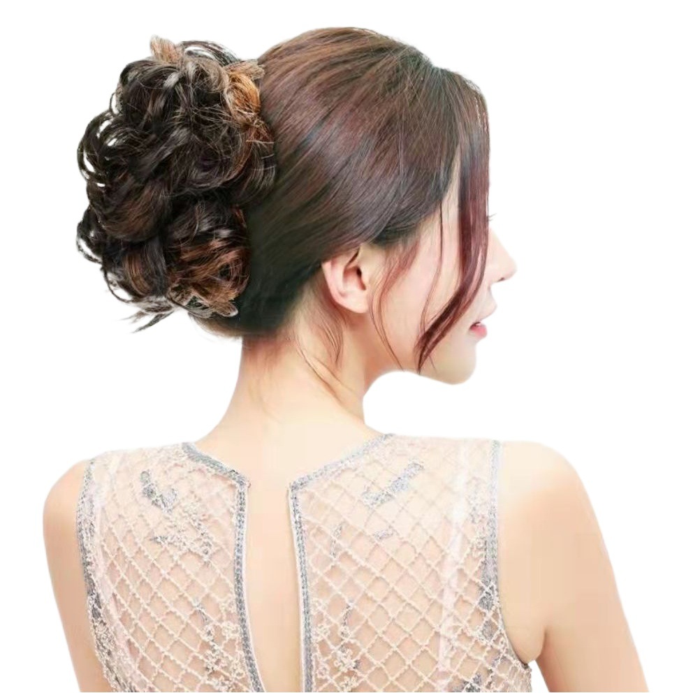 Peluca tocado flor clip de pelo grande updo pelo headwear Pelo Corto hembra espalda Cabeza pelo anillo bolsa de pelo Cola de Caballo clip superior
