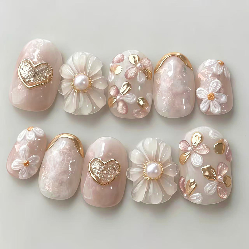 Nude 3D Embossed Gold Wide Cat Eye Press-On Nails Hailey White Clear Transparent Cross-Border European and American Nail Stickers ins Nude 3D Embossed Gold Wide Cat Eye Press-On Nails Hailey White Clear Transparent Cross-Border European and American Nail Stickers ins