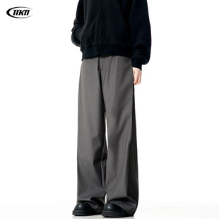 11Kn American Old Money Pants for Men and Women, Loose and Simple Cleanfit Stacked Draped Casual Slimming Look Wide-Leg Pants