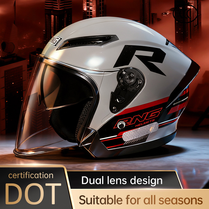 Cascos de motocicleta con certificación 3C / DOT Cascos de locomotora eléctrica 3 / 4Cascos de motocicleta / casco