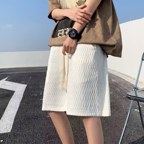 Summer thin fashion loose basketball shorts ice silk shorts men plain casual pants five-pocket sports pants Korean version beach