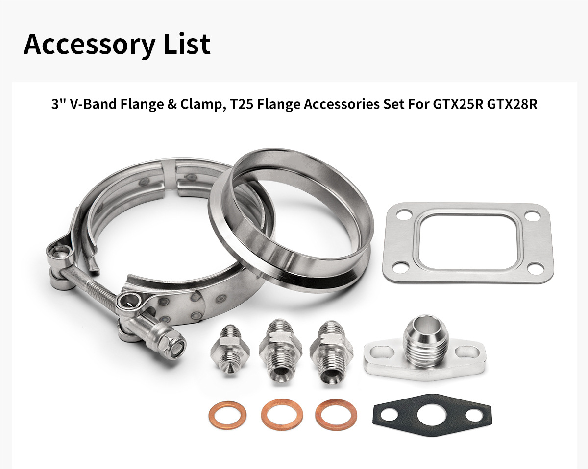 GTX2863R-47 T25 5 BOLTS /76 VBAND 0.64/0.49AR 250-380HP turbo