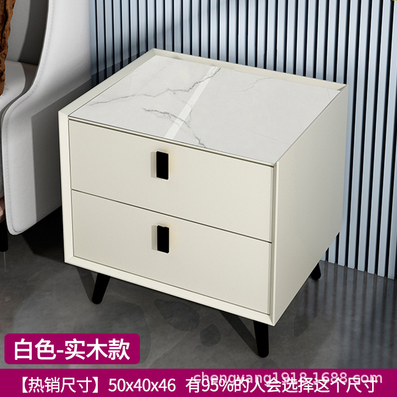 Mesita de noche madera maciza Placa de roca simple moderno Internet celebridad dormitorio mesita de noche protección del medio ambiente todo partido gabinete de almacenamiento mesita de noche