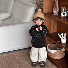 儿童针织毛衣秋冬季小宝宝衣服2025新款冬装韩版童装男童加绒套装