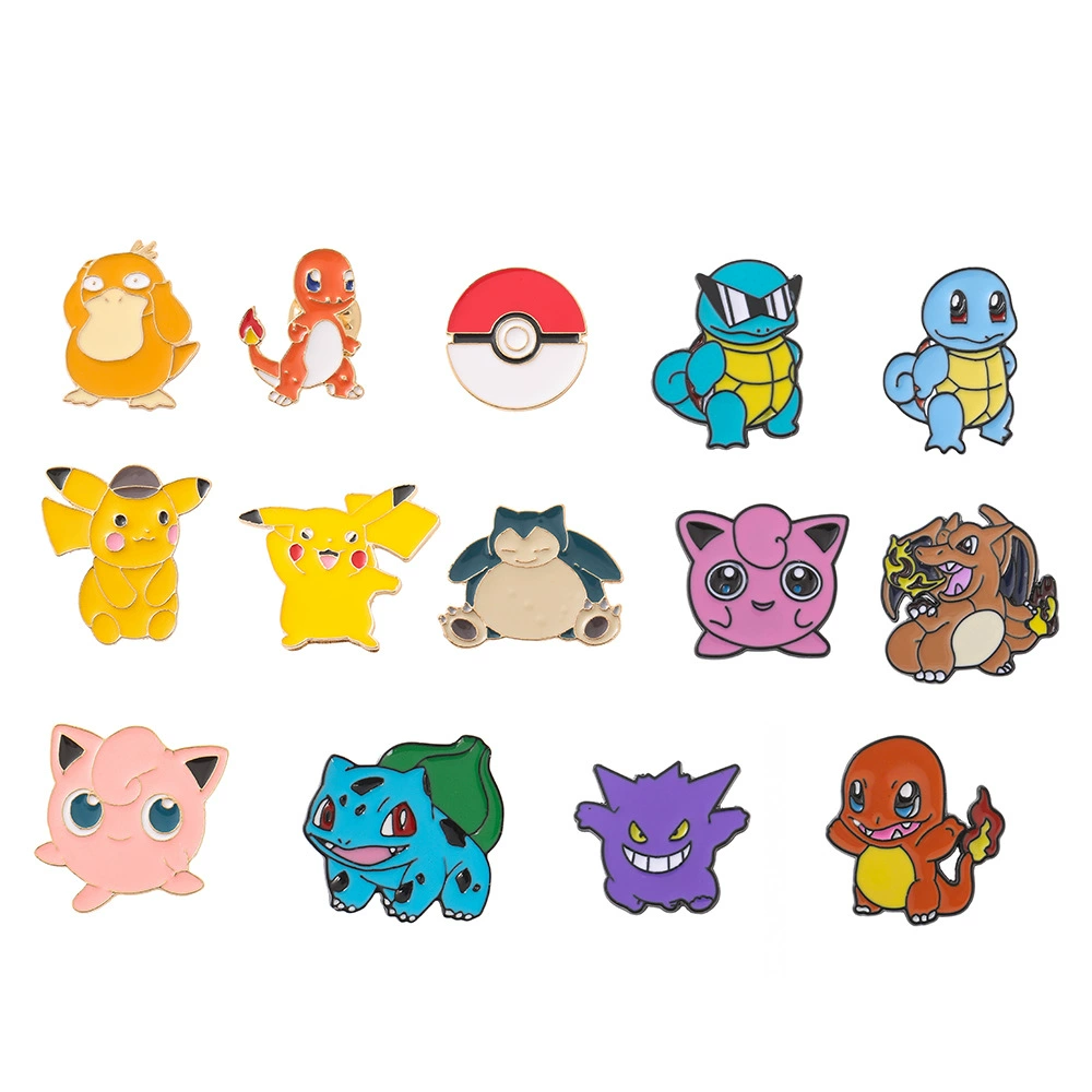 Картиночный персонификированный значок Pokémon, браслет, аниме‑питомцы, Эльф Значок Металлические поломки сломанные промежутки Браковка Близкое Игла