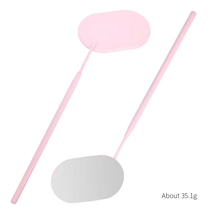 Cruz-frontera uñas belleza pestañas Acero inoxidable anti-niebla Oval injerto pestañas espejo belleza auxiliar pestañas herramientas de pestañas al por mayor