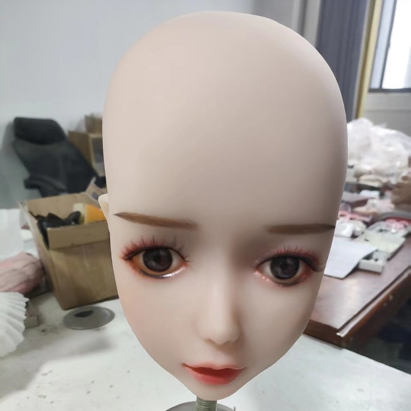 Entidad muñeca TPE cabeza deliciosa cabeza de silicona hecha a mano plantación de cabello múltiples tipos de cabeza opcional permanente exquisito modelo de cabeza al por mayor