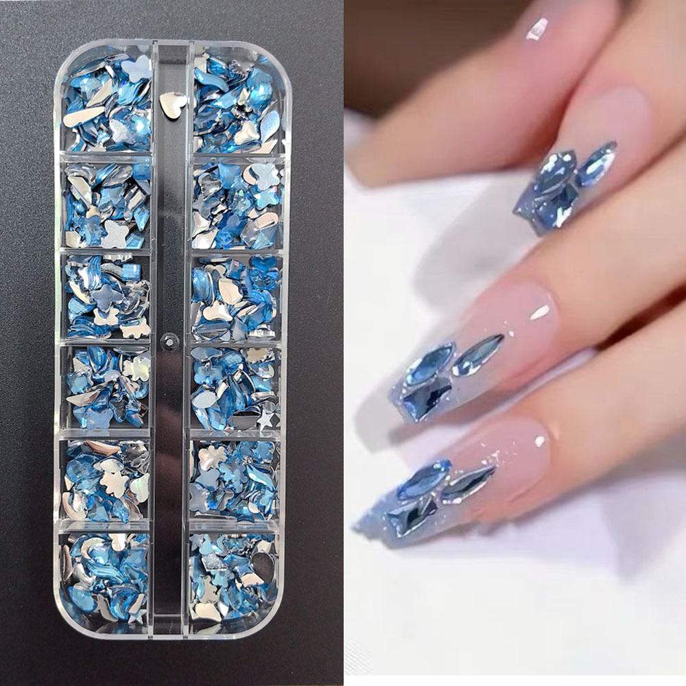 Accesorios para uñas Mini diamantes para uñas Diamantes planos de forma especial Blanco rosa champán Accesorios para uñas súper brillantes