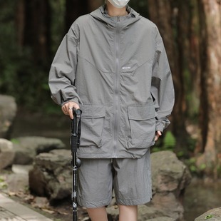 Sun Protection Clothing Hooded Men's and Women's Windbreaker Summer Thin Ice Silk Breathable Anti-Uv Sun Protection Clothing Suit for Men