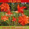 National day double-deck Five-pointed star windmill wholesale outdoors decorate Photography hold prop Plastic gules Tetraphylla windmill
