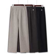 2025年高腰女裤中老年松紧腰休闲长裤子秋冬加绒加厚外穿妈妈裤子