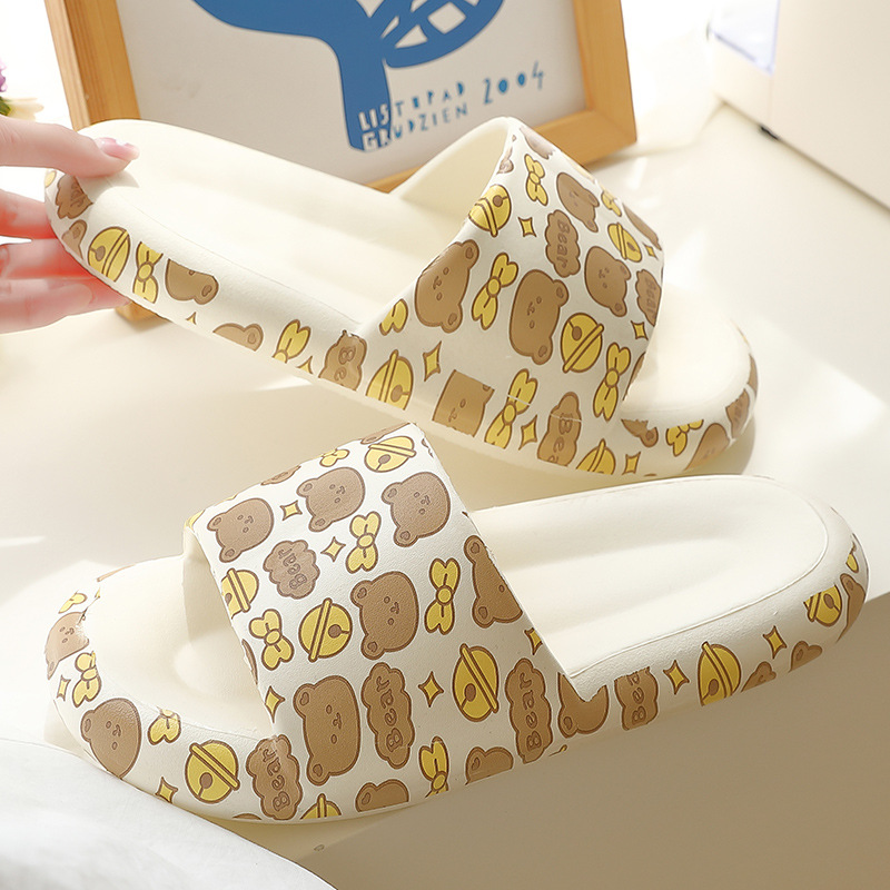 slipper summer indoor Home Furnishing lovely printing The thickness of the bottom non-slip Shower Room Exorcism slipper lady wholesale