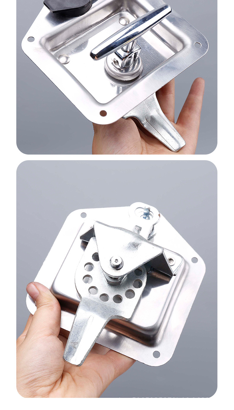 Truck Tool Box Concealed Lock 304 Stainless Steel Tongue Lock Oil Tank Truck Box Lock Container Trailer Cabinet Door Lock T-Shaped Lock