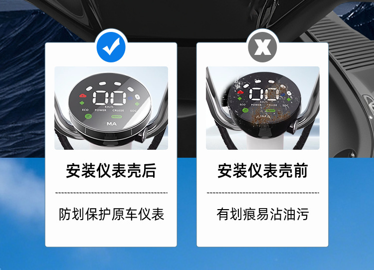 Suitable for Yadi White Shark Second-Generation Electric Motorcycle Waterproof Instrument Shell S White Shark 90/White Shark Ii 90S-M Screen Cover
