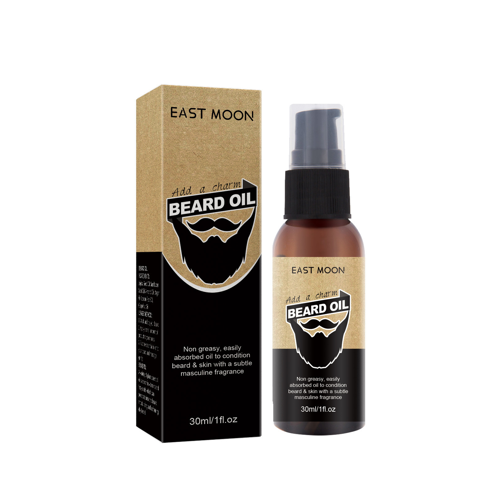 East Moon Beard Care Oil Men's Facial Hair and Beard Styling Moisturizing and Blackening Care Oil