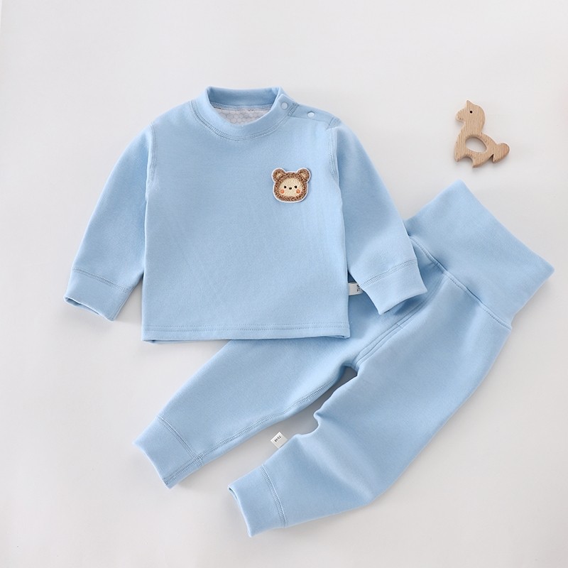 2025 nuevo conjunto de ropa interior cálida para niños chaqueta de otoño pantalones de otoño para hombres y mujeres camisetas de camisa de terciopelo de doble cara pijamas ropa para el hogar