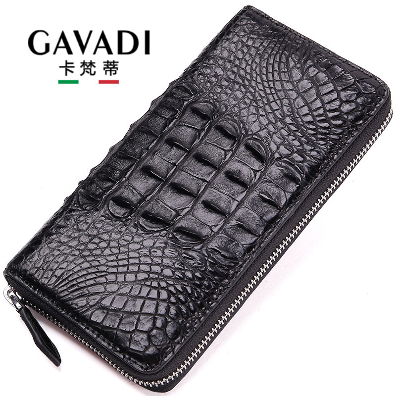 Crocodile Wallet Wallet Classic Men's Trendy Clutch Multi-Card Holder Handbag Casual Leather Single Zipper Wallet