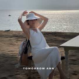 tomorrowann天丝麻V领连衣裙法式无袖白色亚麻长裙宽松显瘦12819