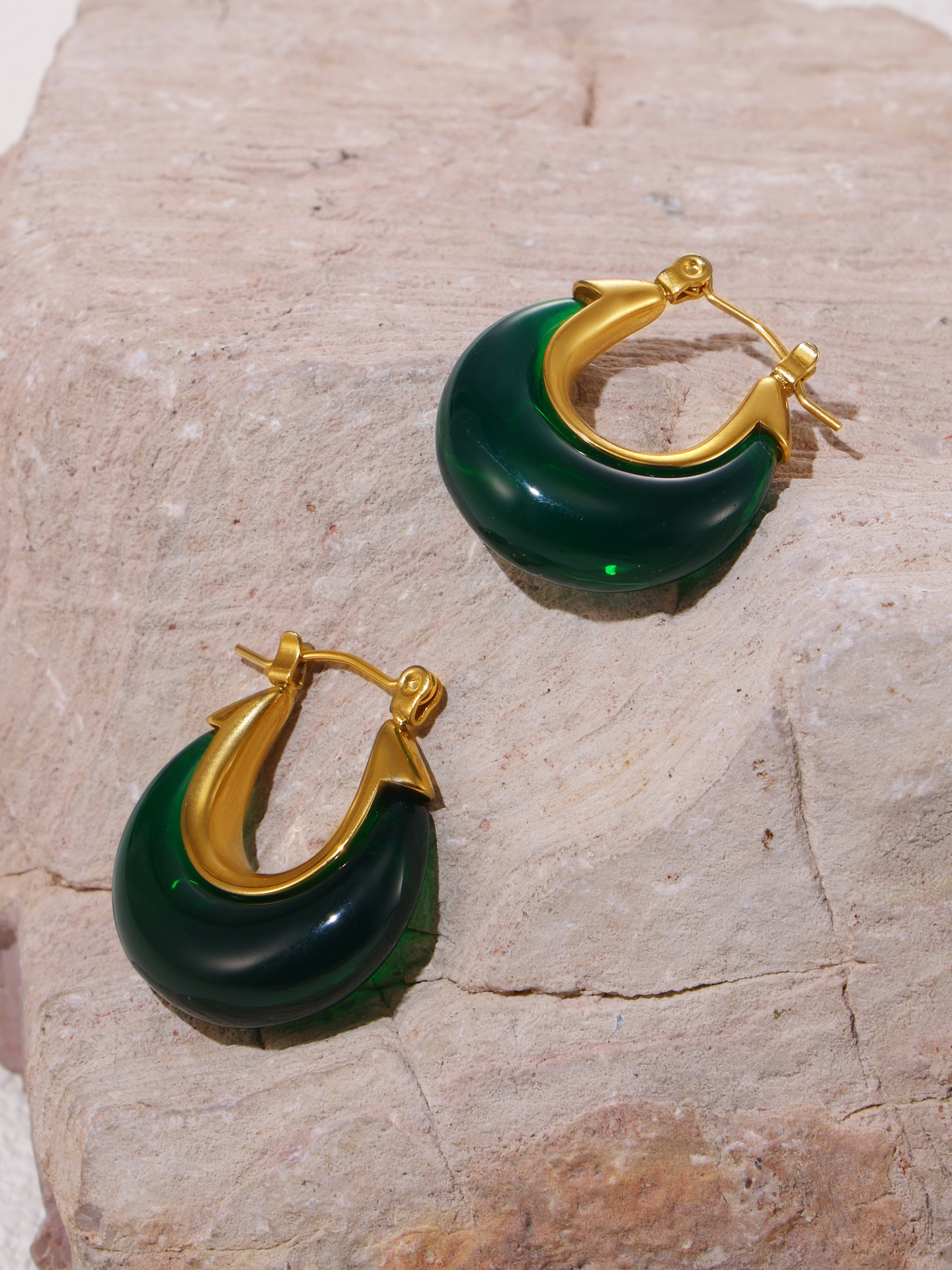 Dopamine Candy Colour Resin Square Earrings For Women Titanium Steel_voghion.com