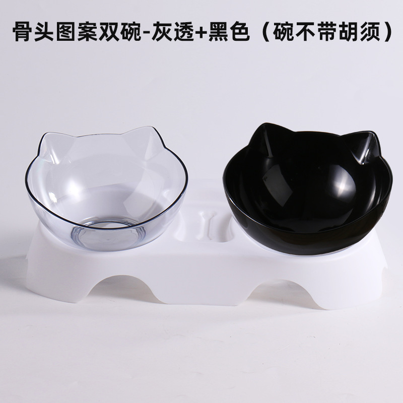 검은색 그릇 + 투명 그릇 + 흰색 받침대