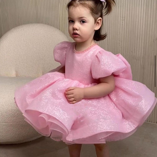 Princess Dress Kidsren's Dress 2025 New Tutu Skirt Sweet Princess Tutu Skirt First Birthday