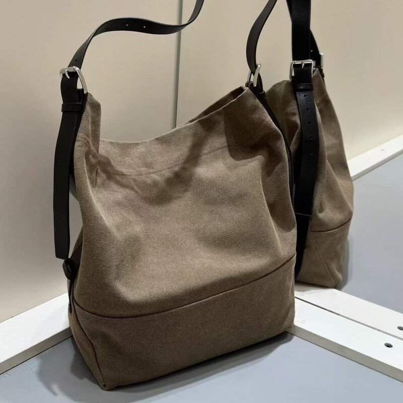 Lemai*Re Popular Hobo Bag Two-Color Large Tote Bag Versatile Canvas Large Capacity Commuter Tote Bag Hobo Bag