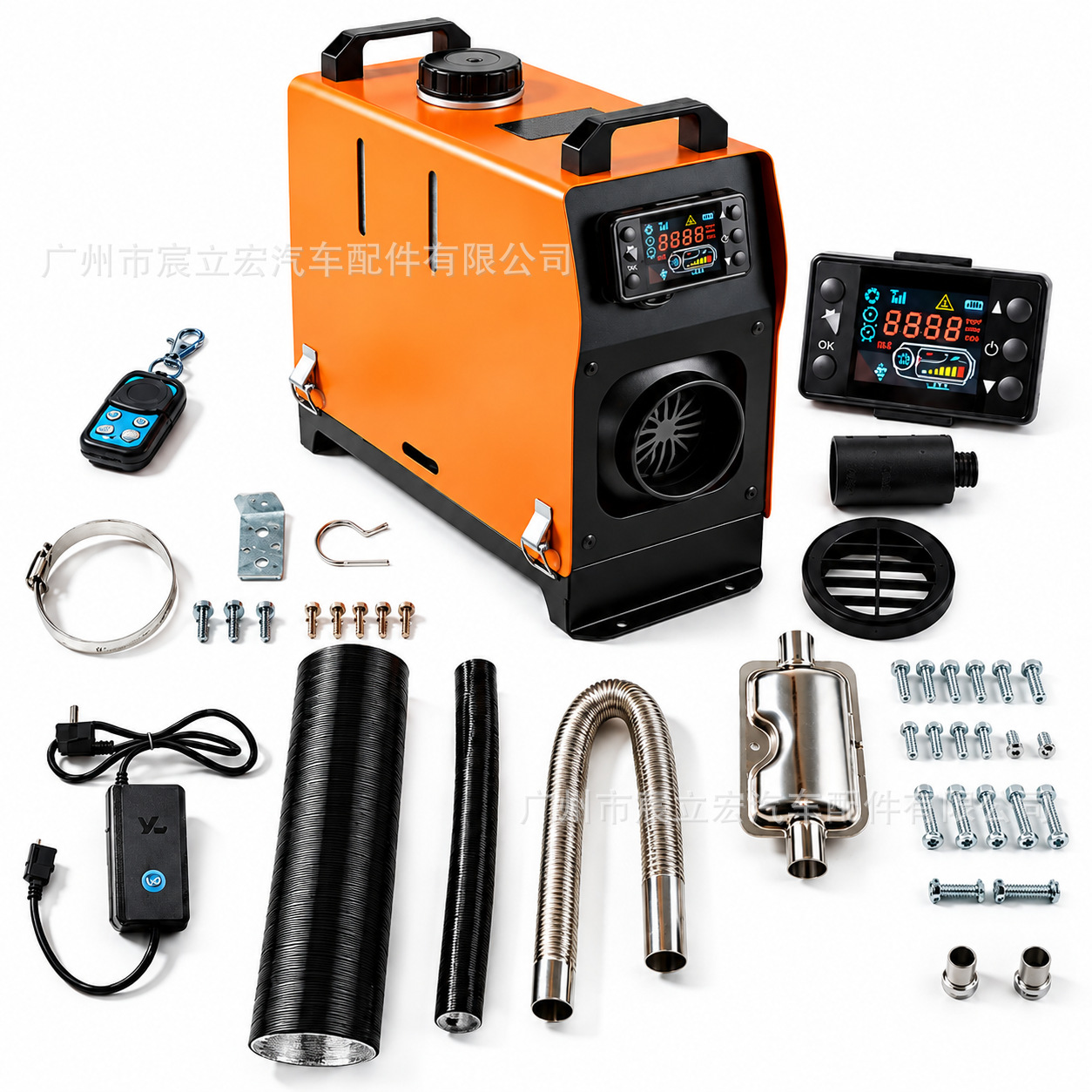 Factory wholesale of 8KW vertical all-in-one parking heaters, available in 12V, 24V, and 220V, portable car heaters