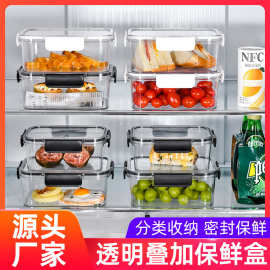 加厚密封罐食品级冰箱收纳盒冷冻带盖密封盒食物饺子盒杂粮食品罐