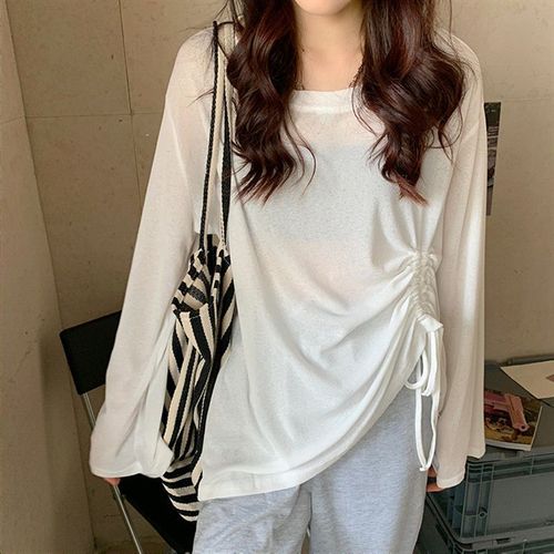 Fat MM large size 300 pounds sunshade jacket for women loose outerwear drawstring sheath thin top long Zhao Zhi Zheng