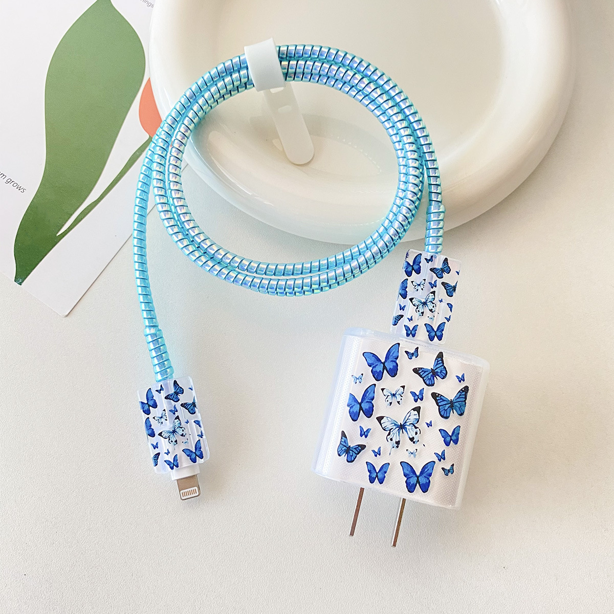 삼성 25w -- 블루 나비 헤드 커버 라인 커버 2 1 미터 레이저 하늘색 로프