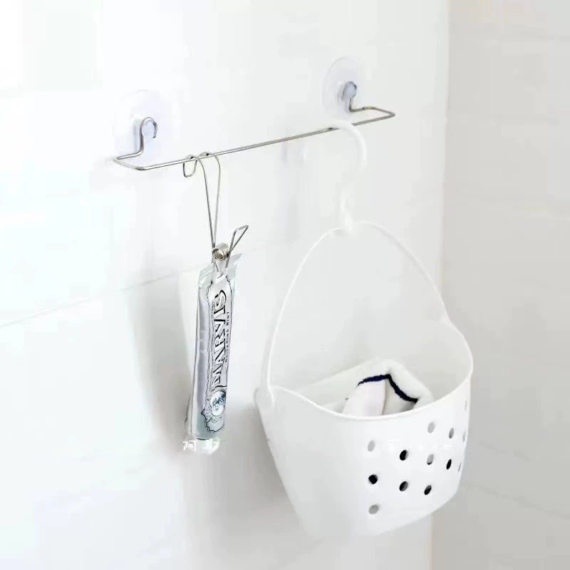 Минималистичная маленькая подвесная вешалка для полотенец на присоске, вешалка для тапочек, нержавеющая сталь, без перфорации, для плитки, стекла, настенное хранилище