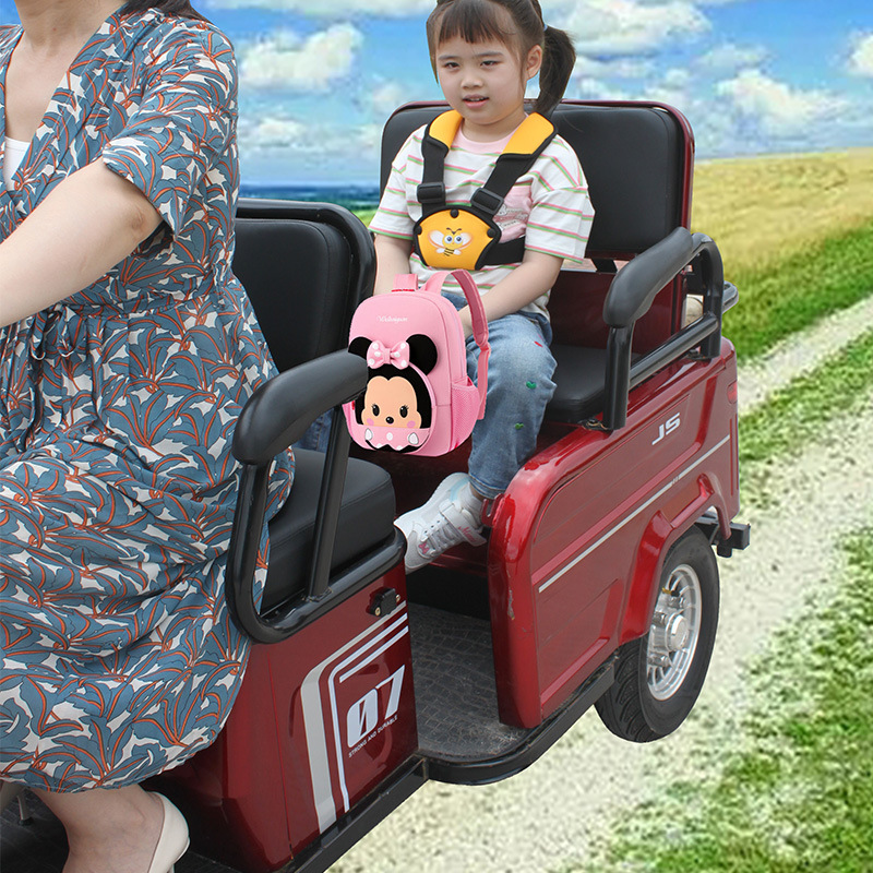 Triciclo eléctrico, asiento trasero, cinturón de seguridad para niños, cinturón de seguridad anti-caída de gemelos, cinturón de correa de fijación de coche de batería, bebé