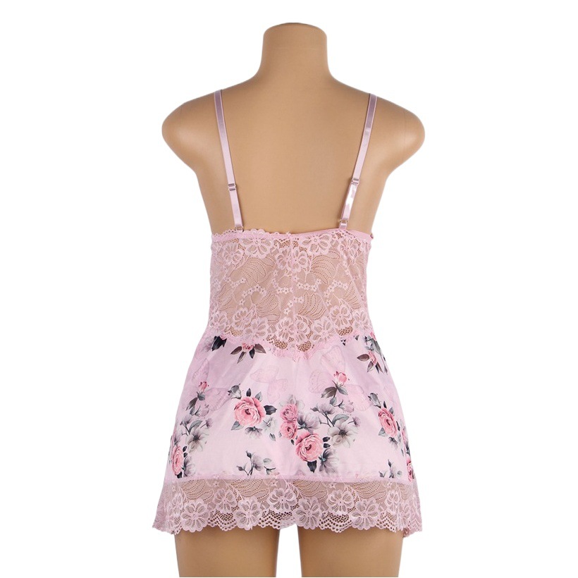 Comercio exterior europeo y americano más tamaño sexy Lencería bordado costura encaje sexy gordo hermana Correa camisón al por mayor transfronteriza