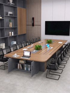 Conference Table Long Table Simple Modern Large Reception Table Negotiation Thickened Training Table Strip Conference Room Table and Chair Combination