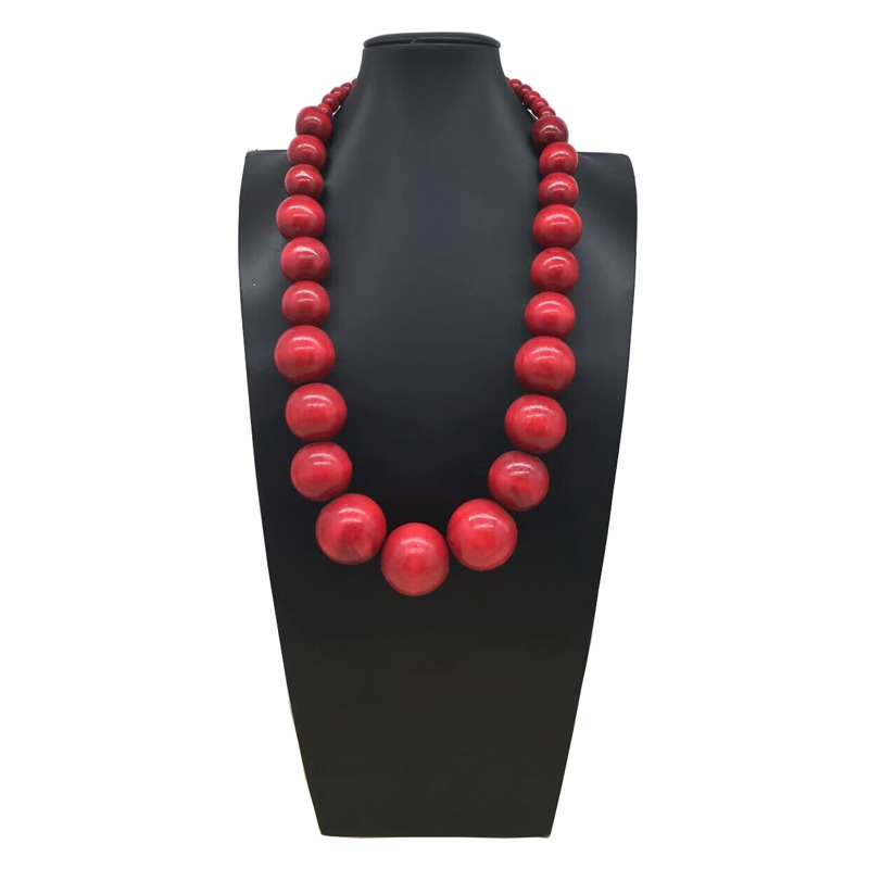 クロスボーダー爆金ボヘミアンカラー大円木珠多色ネックレスアマゾン爆金ネックレスnecklace|undefined