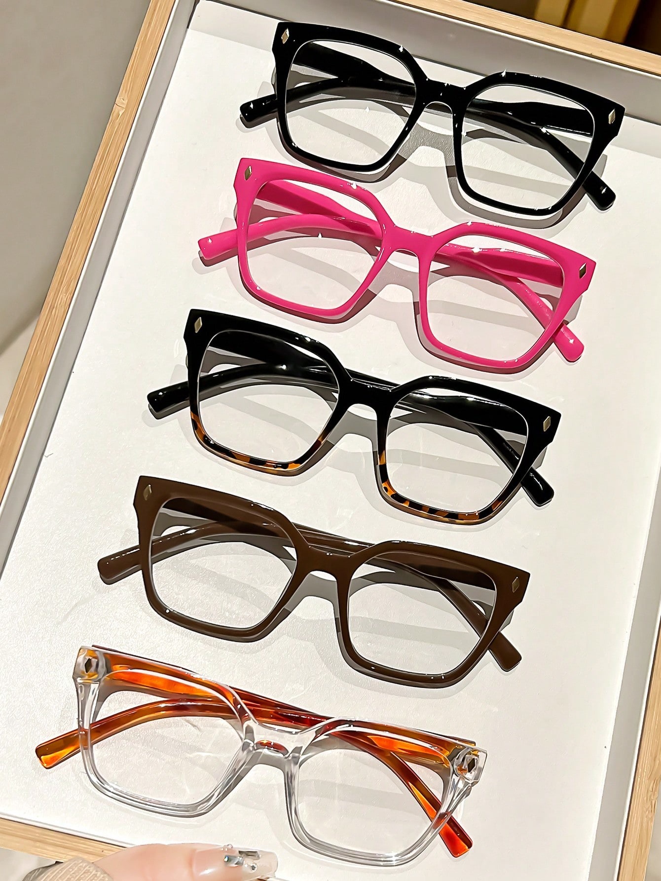 Quadratische Blaulichtfilter Brille Für Damen Gesichtsschmeichler_voghion.com