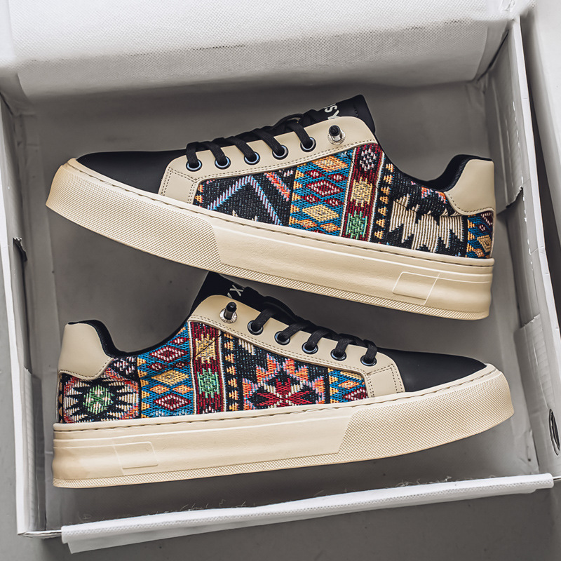 Primavera nuevos zapatos de panel de tela transpirable de cuatro estaciones para hombres, zapatos bajos casuales de todo fósforo para estudiantes de moda, zapatos deportivos de moda para hombres