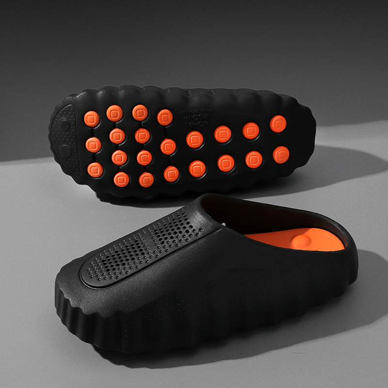 Summer Cross-Border Hot-Selling Closed-Toe Sandals for Men, Thick-Soled Massage Particle Sports Clogs, Outdoor Beach Sandals for Women