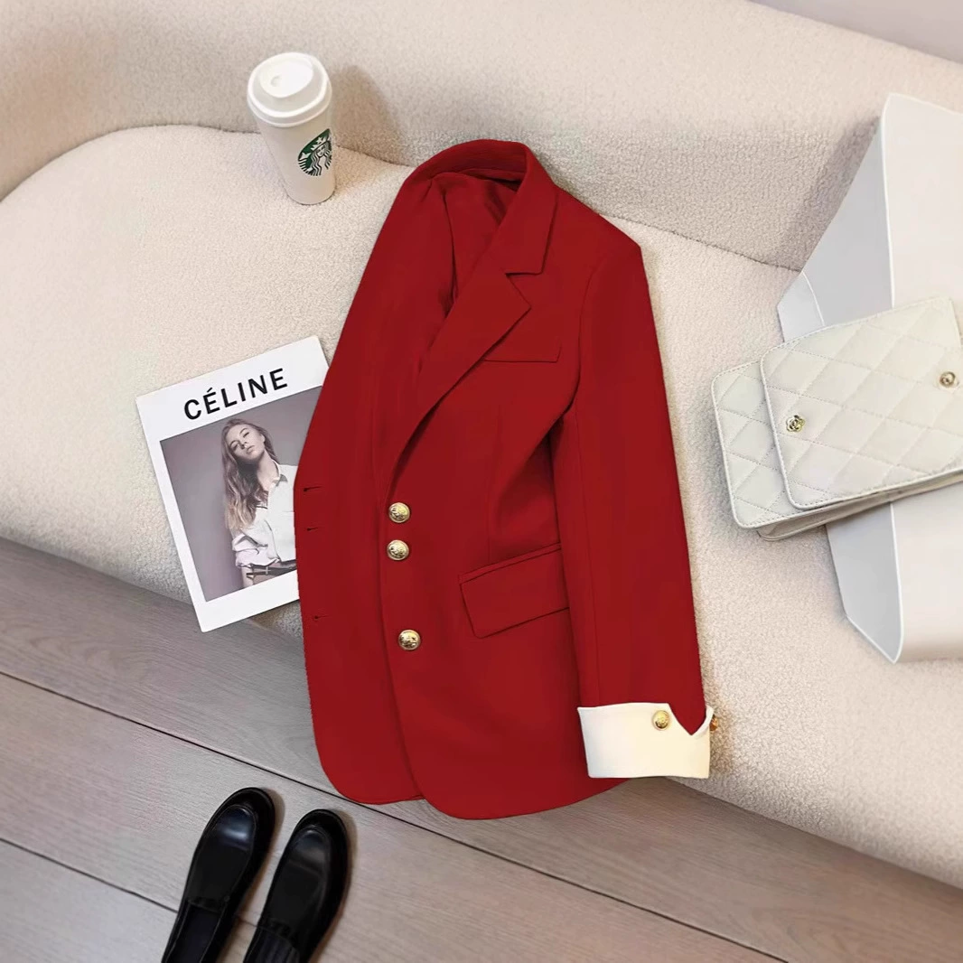 黑色西装外套女春秋新款韩版设计感小众今年流行气质显瘦西服