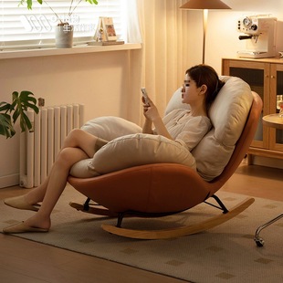 Lazy Sofa Simple Modern Rocking Chair Recliner Balcony Home Reclining Sleeping Leisure Chair for Adults J &
