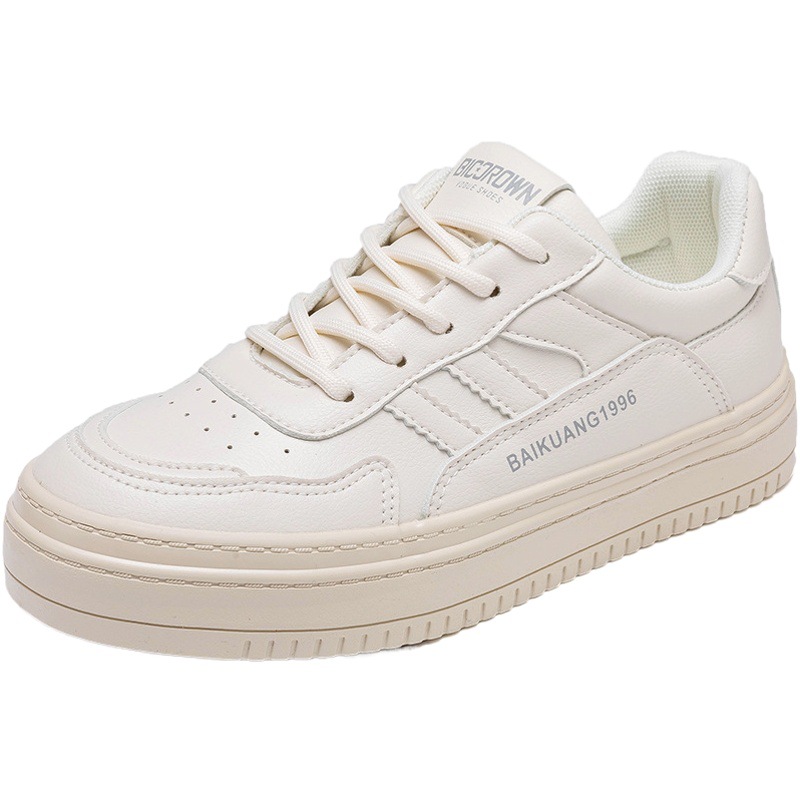 Baikuang zapatos blancos para mujeres 2022 nueva zapatilla de deporte plana casual Fondo suave ligero ins moda estudiante tablero zapatos para mujeres