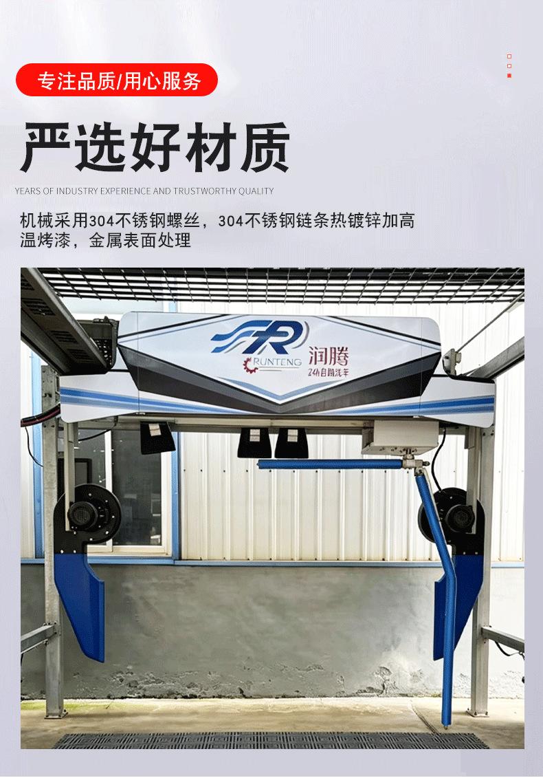 Customized fully automatic contactless car wash machine, automatic high-pressure 360-degree car wash machine, 24-hour unattended car wash equipment