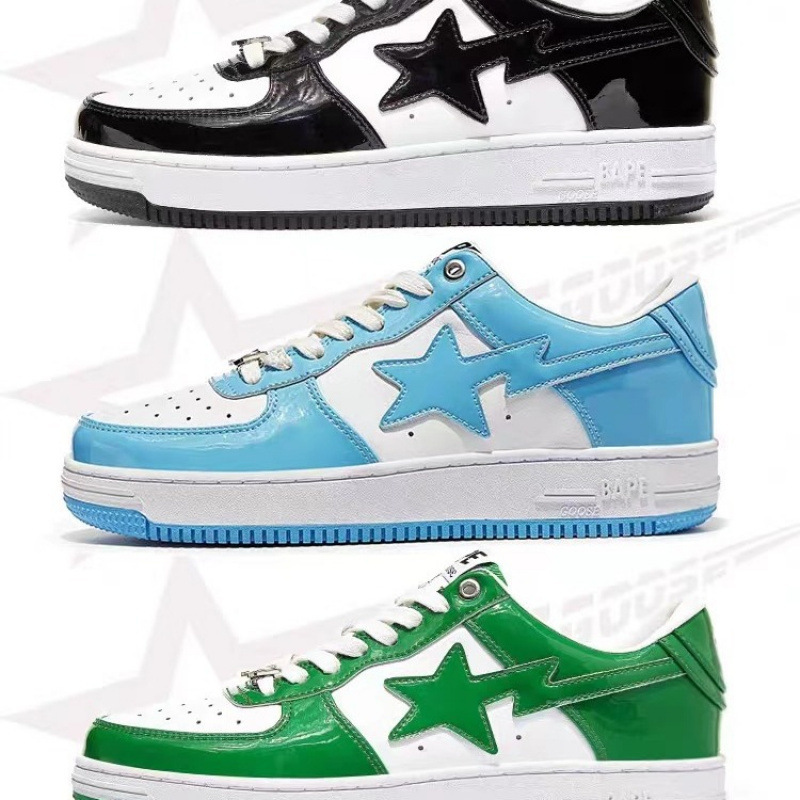New Dunk Air Force Lightning Patent Leather White Green Low-Top Sneakers High Luxury Casual Lightweight Breathable Men's and Women's Sports Shoes