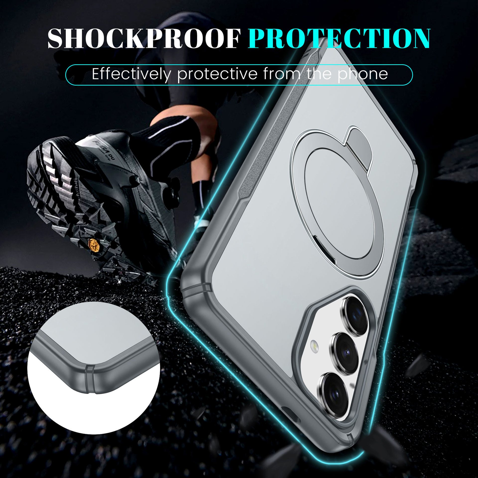 Handyhülle passend für Samsung S25U/S25 Edge/S24, magnetische Halterung mit glatter Oberfläche_voghion.com