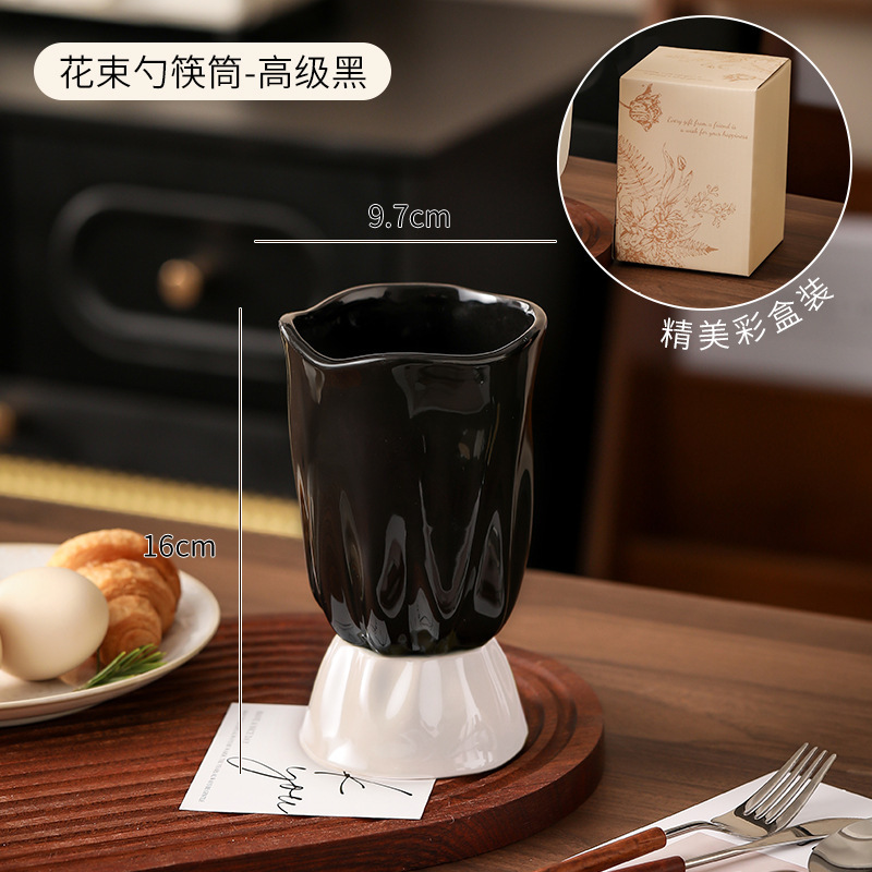 収納ラック 箸かご 多機能キッチン食器収納ラック 箸筒 セラミック排水管 箸ラック スプーン フォーク|undefined