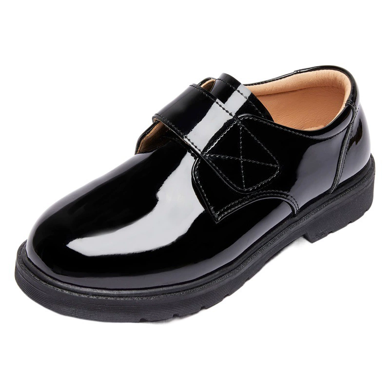 Детские кожаные туфли с мягкой подошвой для весенних выступлений, черные летние школьные туфли в британском стиле для мальчиков, в стиле преппи.