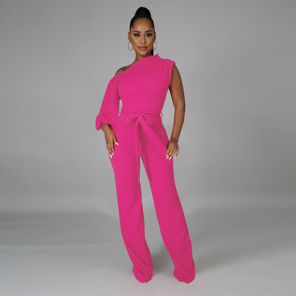 294g Weight Full Length Pants Length Polyester Fabric Type Mid Waist Waist Line Jumpsuits Pants Type Stretchy Elasticity Street Occasion Comfort Function Slim Fit Type Solid Color Pattern Summer, Spring Season Women's Gender Casual Style Women's Street Casual Solid Color Full Length Jumpsuits 9